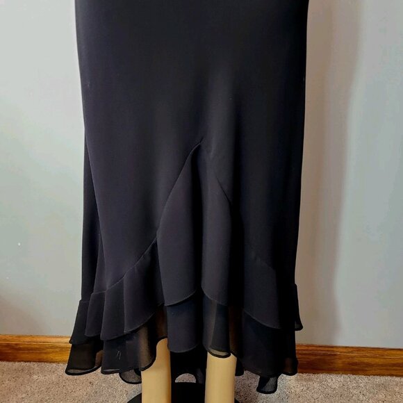 Vintage Whimsigoth Tiered Ruffle Hem Maxi Skirt Size 14W Black Dark Fairy Y2K - Picture 2 of 7